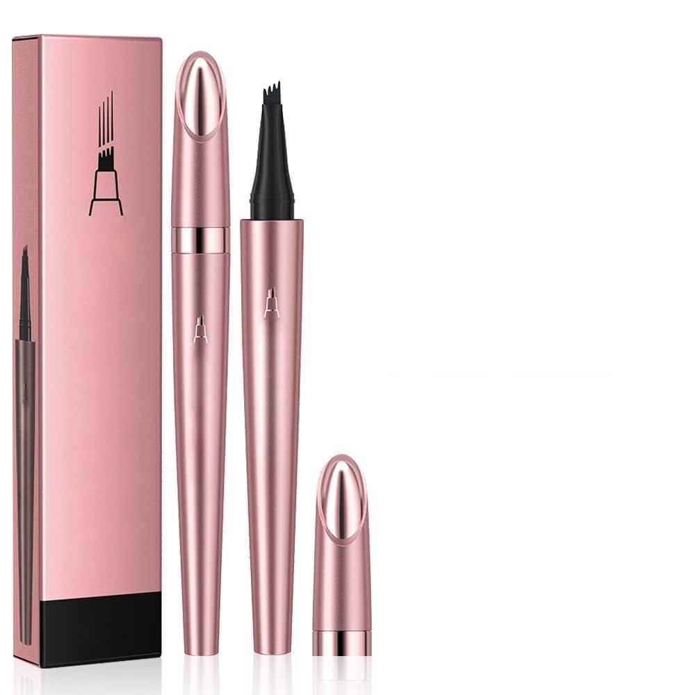 Lápis de Sobrancelha 3D para Microblading, Lápis de Sobrancelha à Prova d'Água com Aplicador de 4 Pontas, Caneta de Sobr