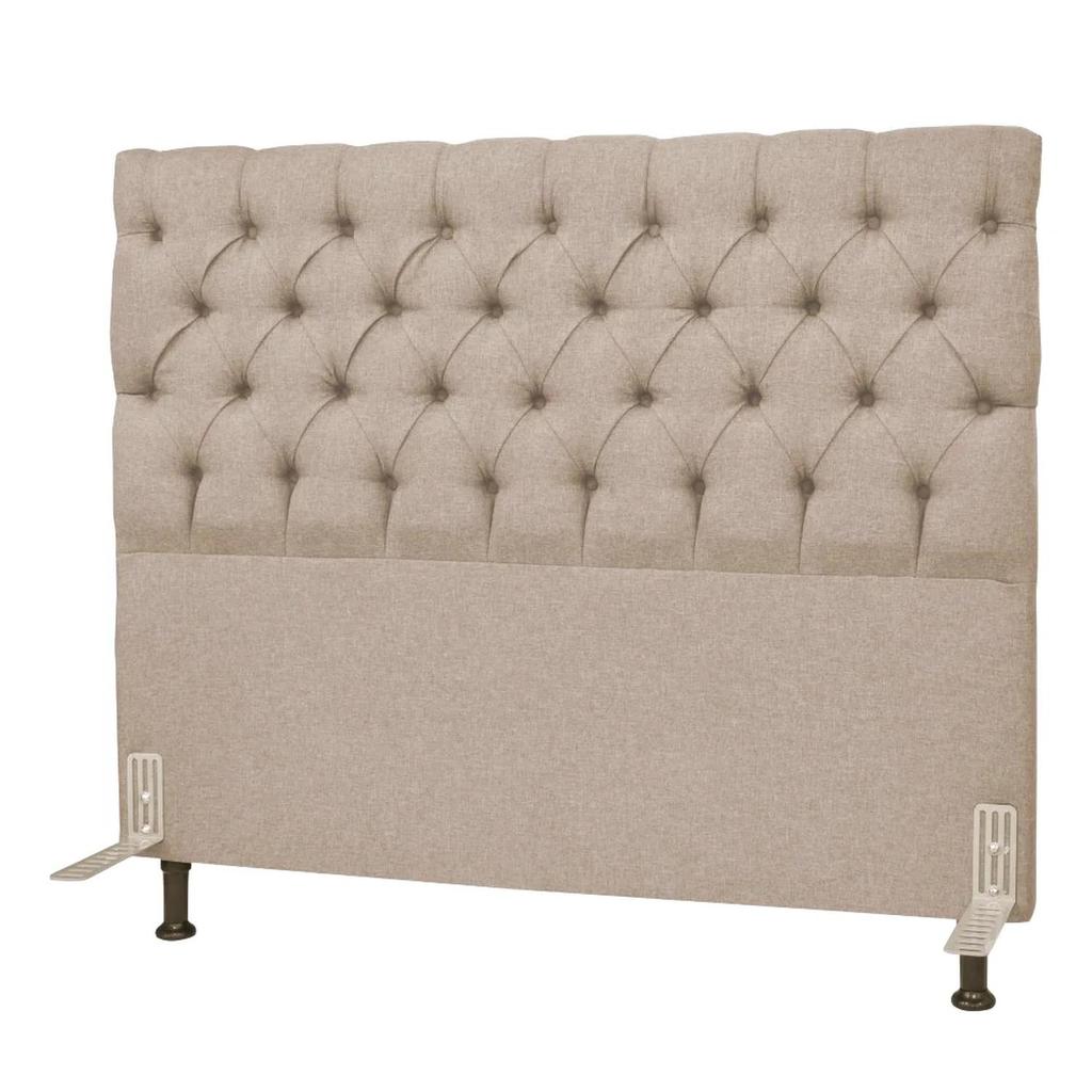 Cabeceira Cama Box Casal King 195cm Cristal Linho Bege - JS Móveis