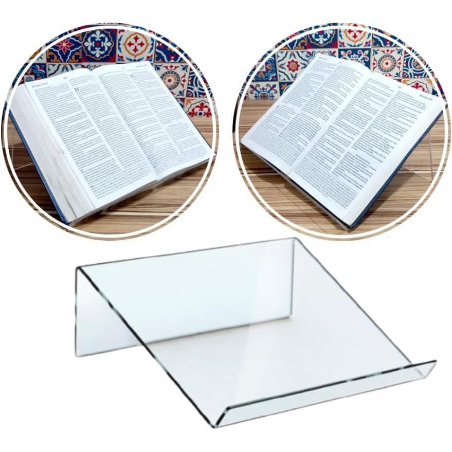 Suporte em Acrílico para Bíblia, Aparador, Púlpito, Estante, Escrivaninha, Quarto, Sala de Estar, Sala de Jantar