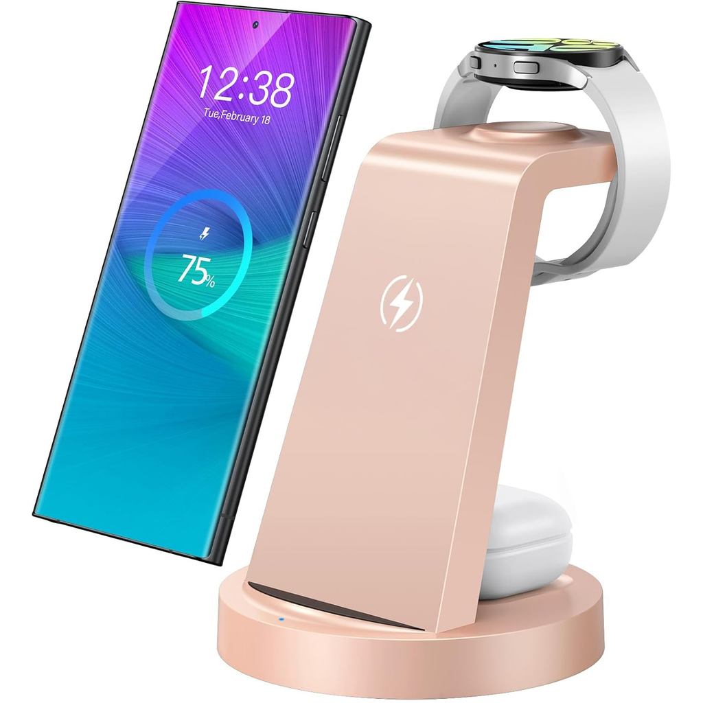 Carregador Sem Fio para Samsung: Estação de Carregamento Sem Fio 3 em 1 para Sam