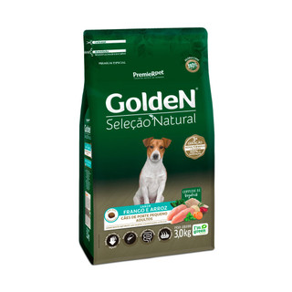 GOLDEN SELECAO NATURAL CAES ADULTO MINI BITS FRANGO E ARROZ 3KG