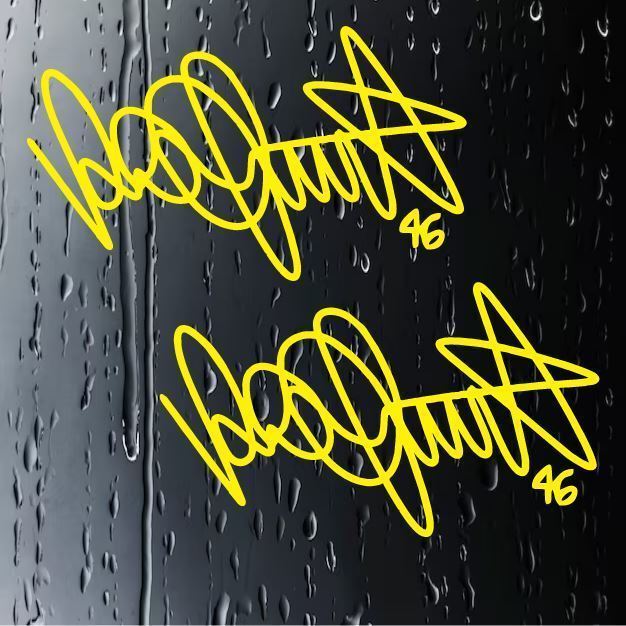 2x Adesivos Assinatura Valentino Rossi VR 46 - 14x8cm cada