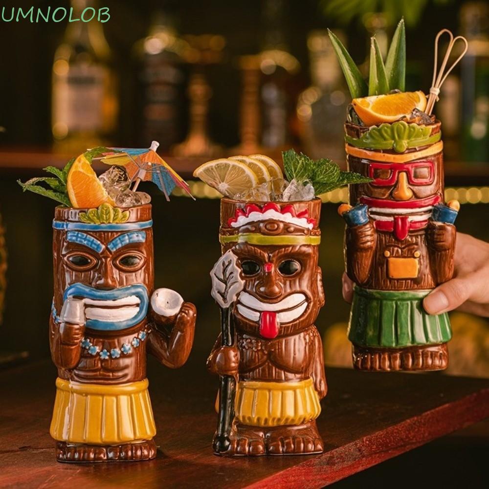Caneca Tiki De Cerâmica UMNOLOB , Copo De Coquetel Havaiano Vintage Engraçado , Modelo De Estátua Novidade Xícara De Caf