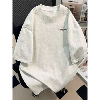 Americano Retro gelo seda Solona legal solto carta camiseta das mulheres dos homens verão de manga curta pequeno decote 