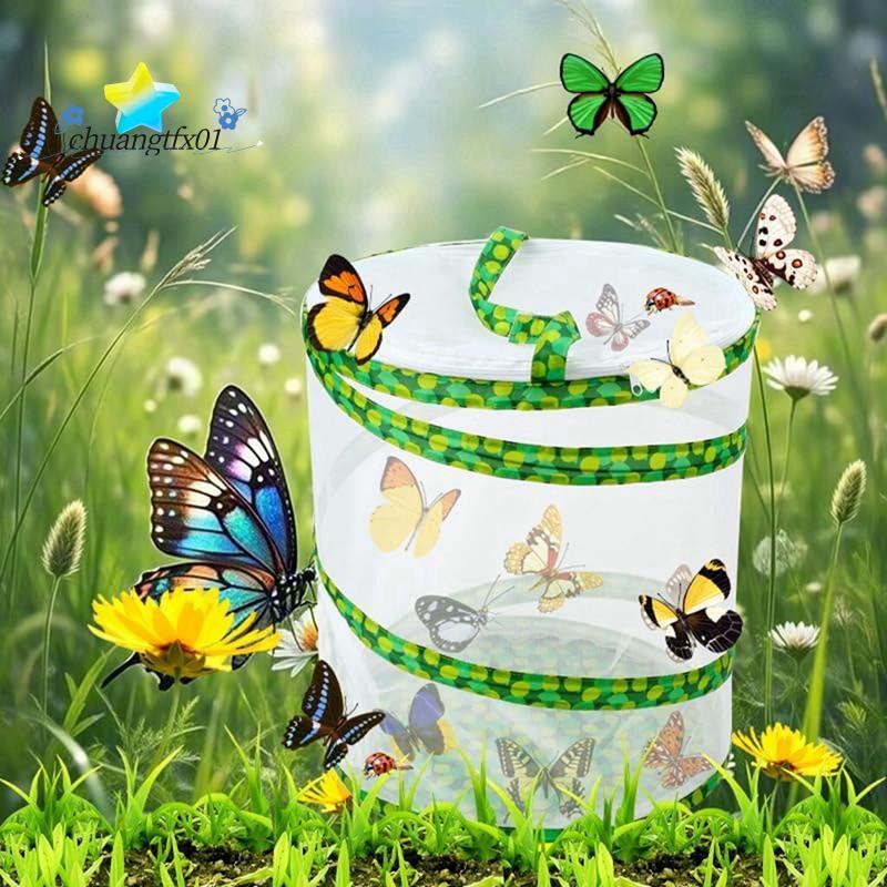 [Promover C] Kit De Cultivo De Borboletas-Gaiola Dobrável Para Habitat 13.8 X 12 Polegadas De Altura-Terrário De Gabinet