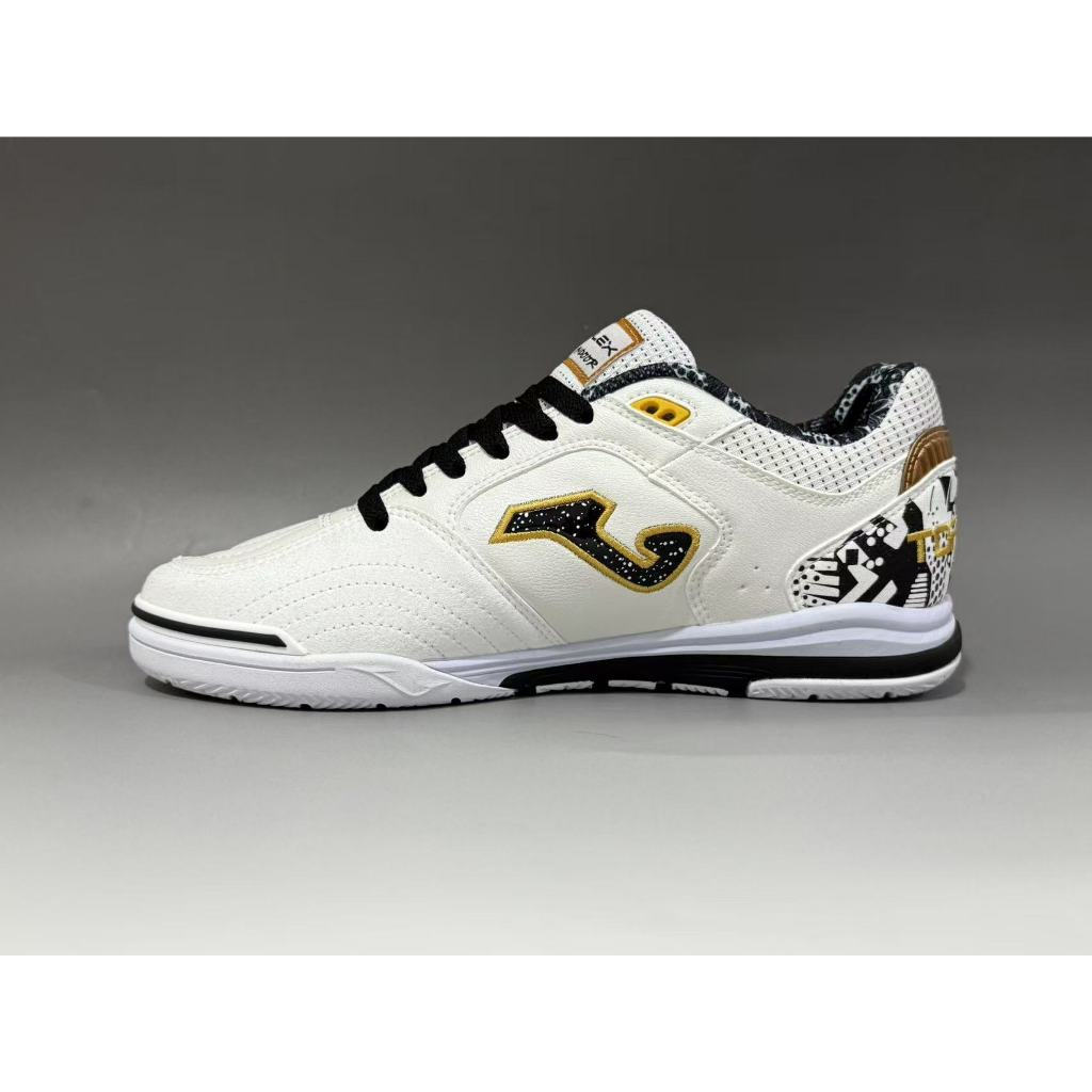 Sapatos De Futsal De Couro Masculino Top Flex Rebound IC Tênis Interno Branco Preto