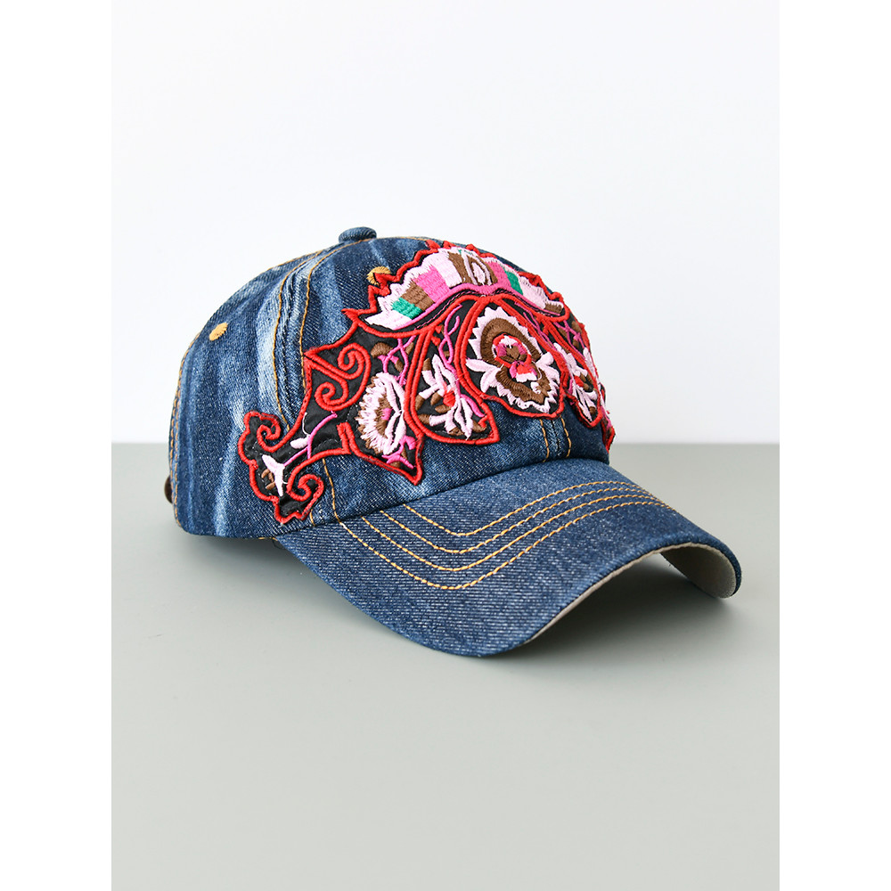 Boné de pico feminino primavera verão bordado flor chapéu feminino boné de beisebol verão rosto-aparecimento pequeno Str