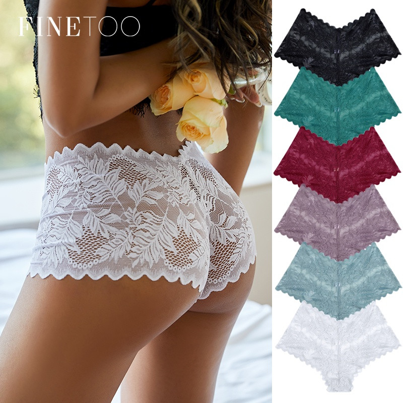FINETOO 3 Peças/Conjunto Sexy Mulheres Calcinha De Renda Floral Cintura Alta Lingerie Roupa Íntima Feminina