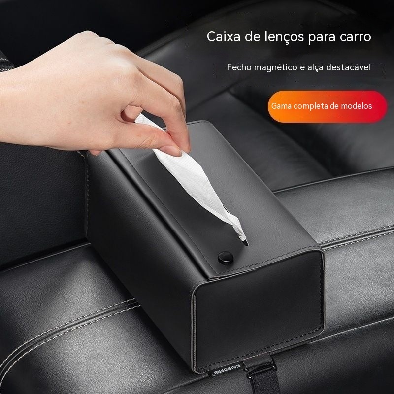 Caixa de lenços para carro, caixa de lenços suspensa no encosto do banco, caixa de armazenamento para apoio de braço, pa