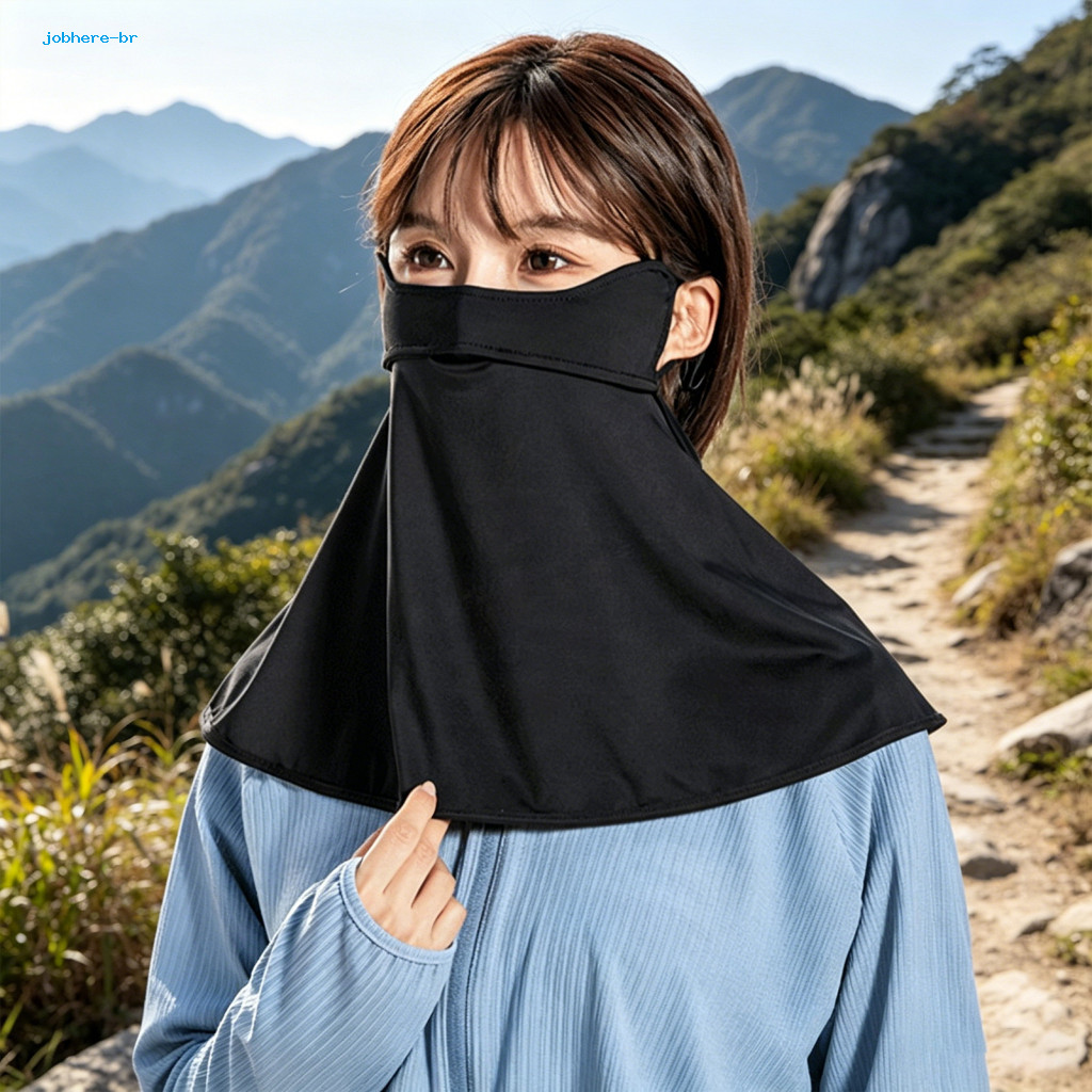 Soft Nylon Face Guard Sun Protection Ice Silk Sunscreen Mask Full Uv with Neck Ear Cover Lightweight Breathable for Outd