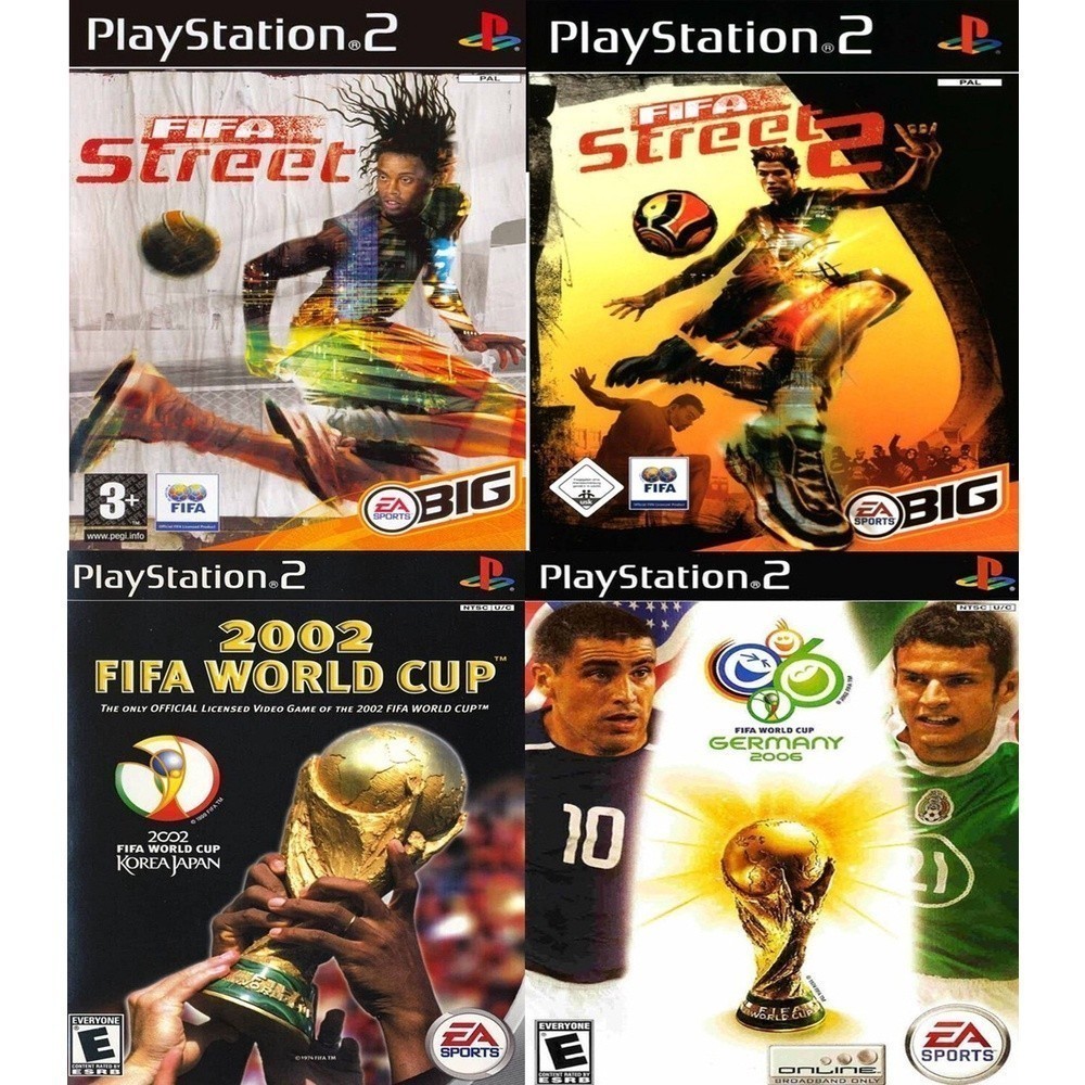 PS2 z Kit Fifa Street Collection + Fifa World Cup com 4 Jogos () z Z