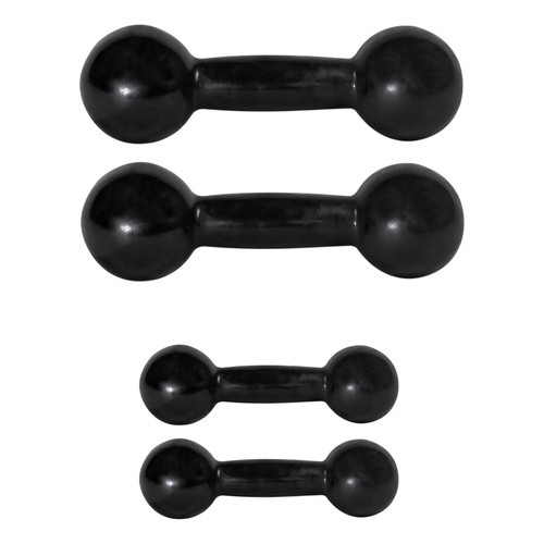 Kit 2 Pares Halter Bola 1kg E 2kg Emborrachado Gym Preto