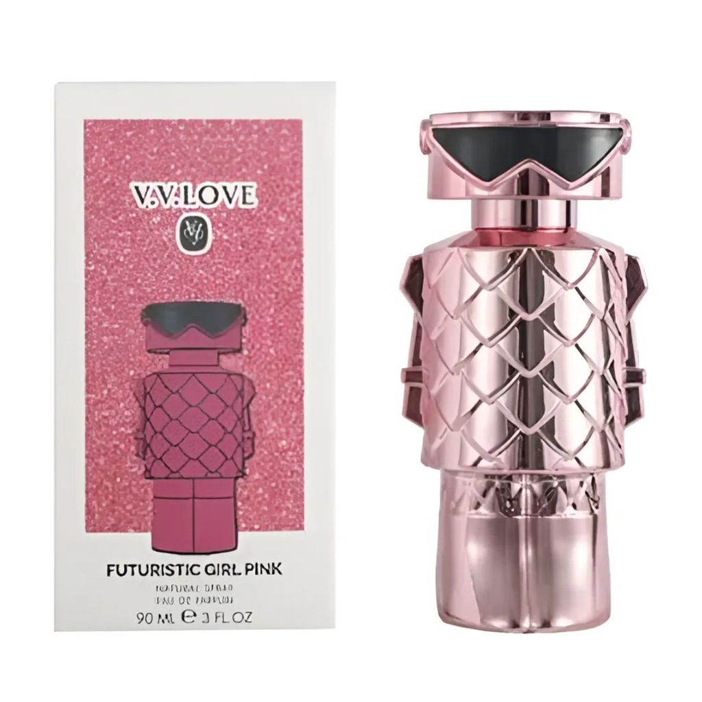 Perfume Robozinho rosa importado Doce Floral Feminino 30 ml Miniatura colecionável FUTURISTIC GIRL