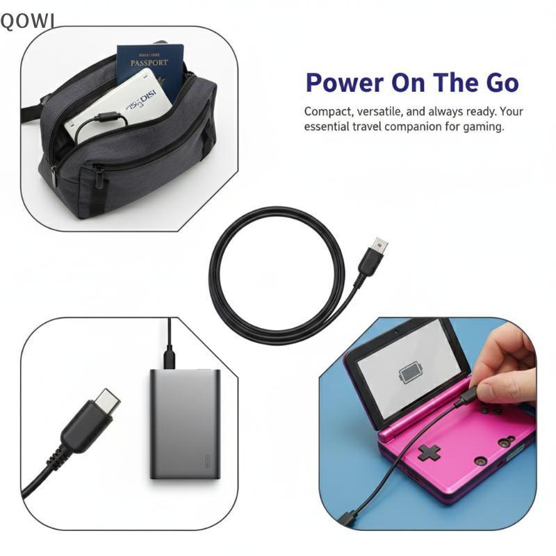 qo Carregador USB C Portátil Compatível Com NDSI 3DS 2DS XL LL Novo Conector Forte 3DSXL 2DSXL Para Durabilidade br