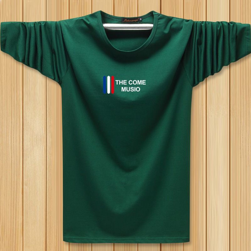 Camiseta de manga comprida masculina primavera outono fina cor sólida esportes topo solto tamanho grande camiseta de fun