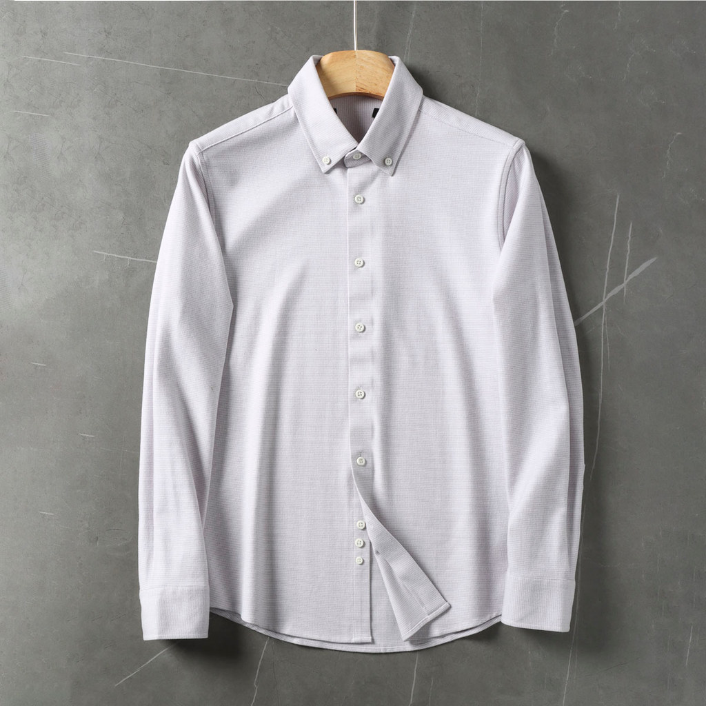 Veludo dupla face + tecido externo tingido com fio!Armário de marca High-End Casual camisa de manga comprida jaqueta mas