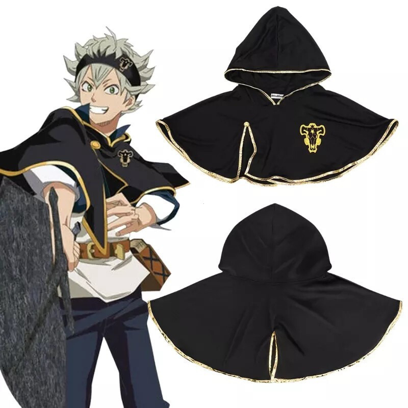 Capa Preta Asta Cosplay com Capuz Anime Halloween (Faixa de Cabelo) QZEL