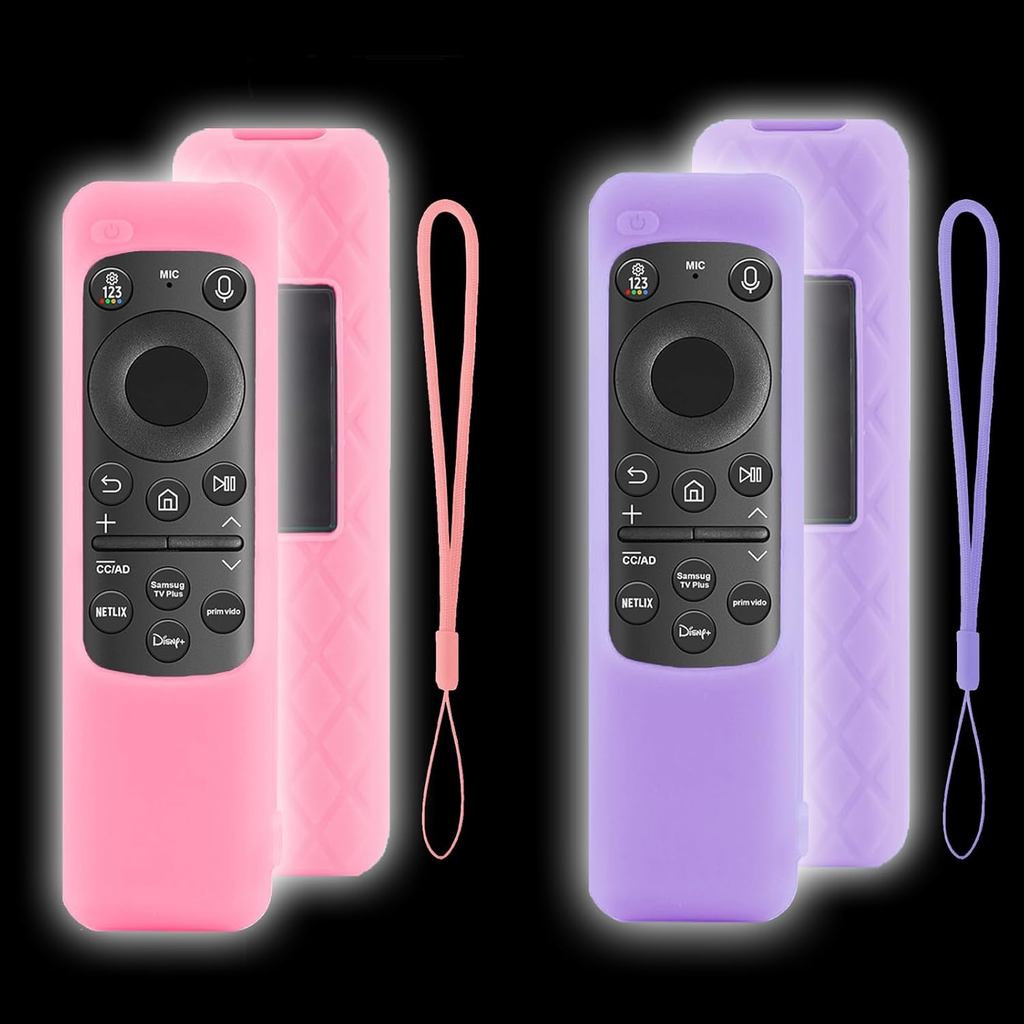 Pacote com 2 Capas para Controle Remoto Samsung Smart TV, Capa de Silicone Compatível com o Novo Controle Remoto Solar S