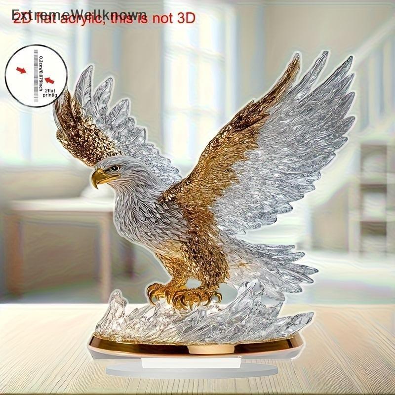1 Pçs Nova Águia Batendo 2D Decoração De Mesa Moderno Animal Vaso Estatueta Acrílico Ornamento Plano Para Casa Presentes