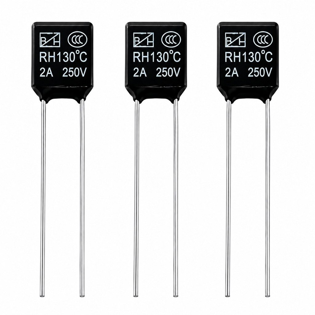 Kit Com 3 Fusíveis Térmicos RH130°C 2A 250V Para Proteção Contra Superaquecimento De Ventilador
