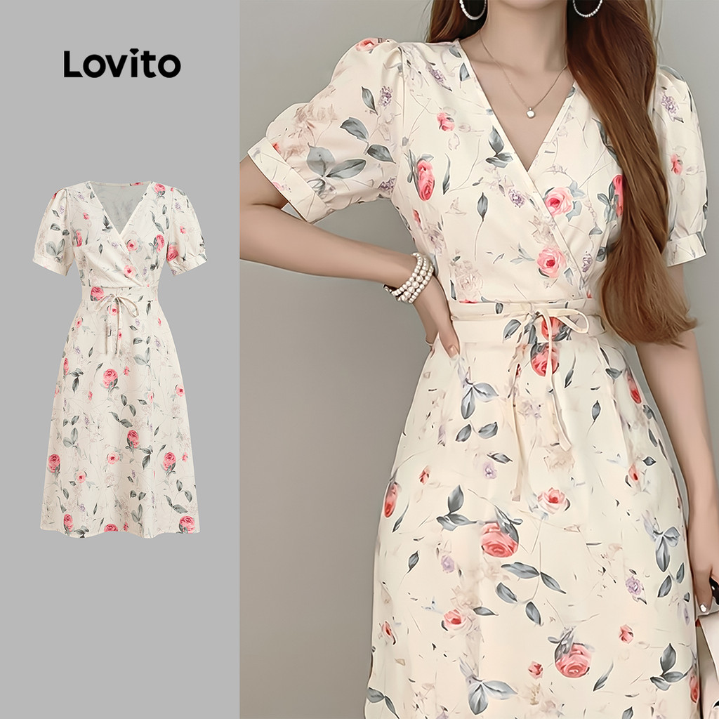 Lovito Vestido Casual de Primavera/verão Feminino LK5ED446