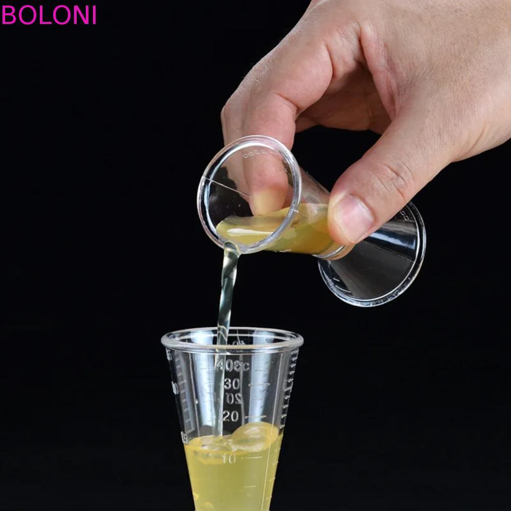 Copo De Medida De Coquetel De Resina BOLONI , 10-20ml/20-40ml Com Medição De Onça De Escala , Jigger Transparente