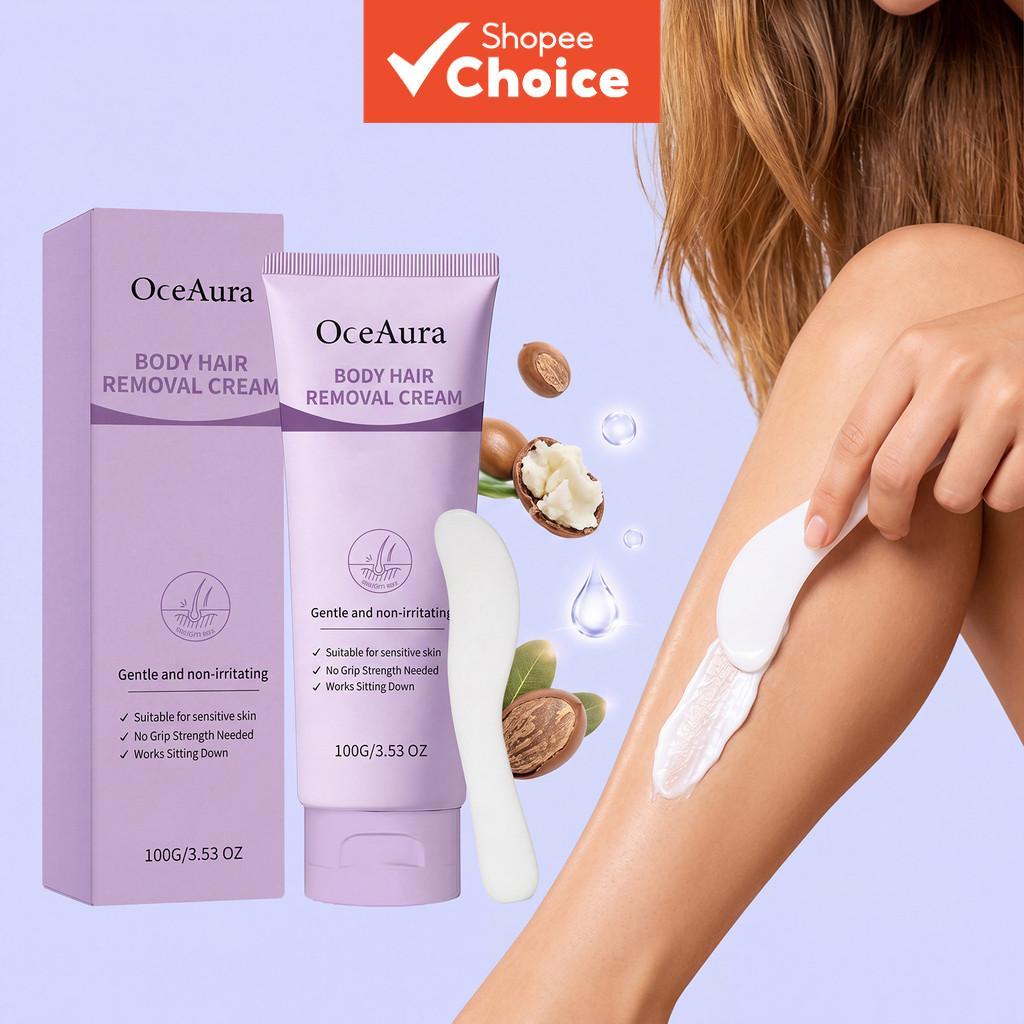 Creme Depilatório Suave 100 g com Raspador – Hidratante, Delicado, Hidratante para Pele Sedosa no Verão, Versão