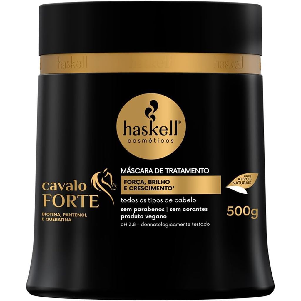 Haskell Máscara Cavalo Forte 500g Fortalecimento Tratamento Brilho Maciez