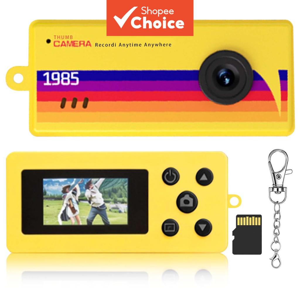 Mini Câmera Digital de Chaveiro 1080P com Cartão de Memória 32GB, Gravador de Vídeo para Viagem e Festa