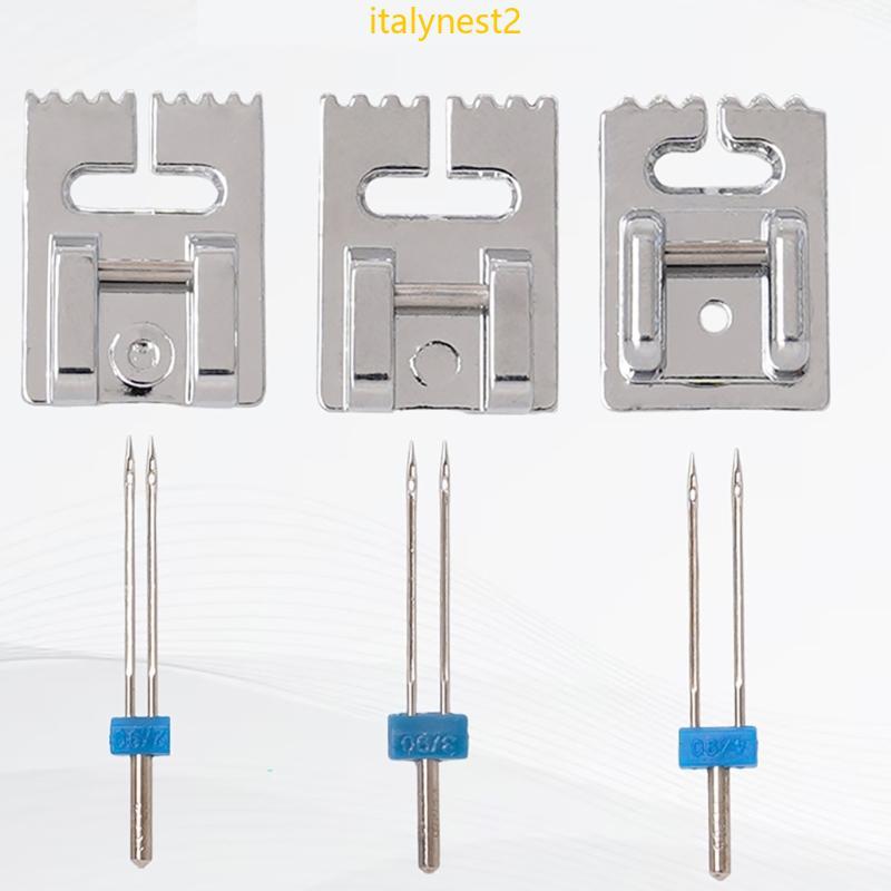 Billy 3 Unidades Agulha Dupla 2 90 3 90 4 90 Conjunto E Calcador Para Máquina Alongamento
