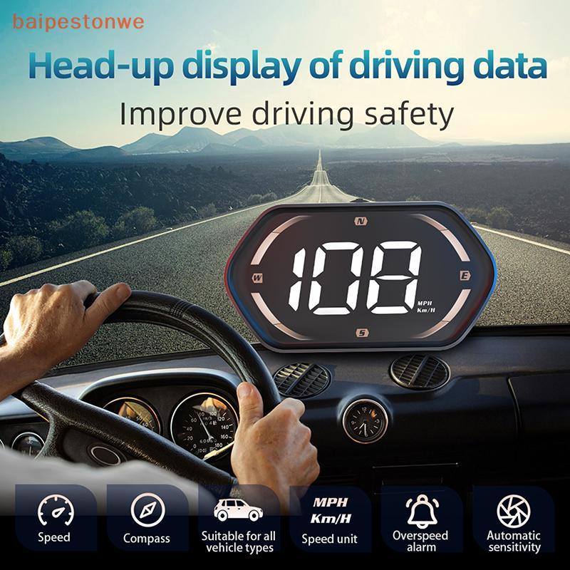 [baipestonwe] USB Car HUD Head Display Velocímetro Digital GPS Medidor De Velocidade KMH MPH Dispaly Para Tru Motociclet