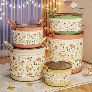 Caixa de armazenamento impressa de desenho animado, multifuncional, roupas domésticas, cesta de classificação de artigos