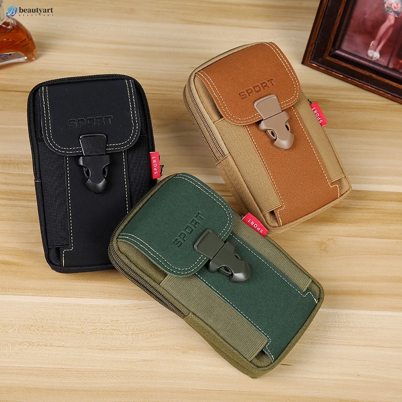 Bolsa De Telefone De Tecido Oxford Para Homens Capa Multifuncional Com Pacote De Presente De Clipe De Cinto