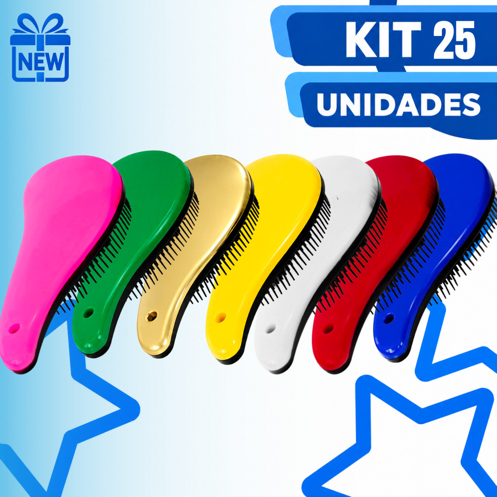 Kit 25 Escovas Mágicas - Desembaraçadoras