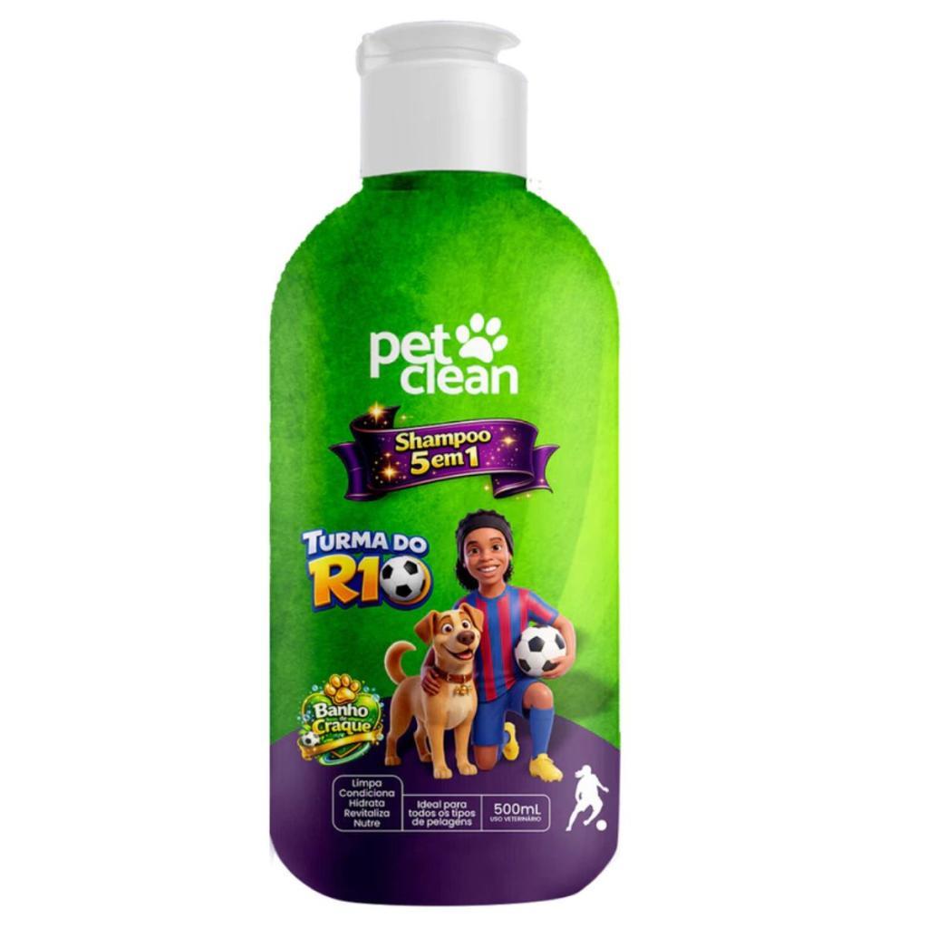 Shampoo Pet Clean 5 em 1 para Cães e Gatos Turma do R10 500ml
