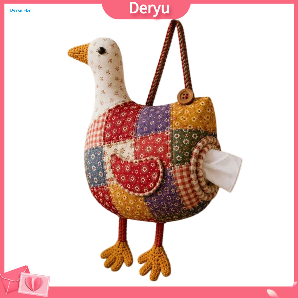 Chicken Tissue Box Cover Kit Diy Sewing Farm Patchwork – Beginner-friendly Set for Home Decor Cute for Southeast