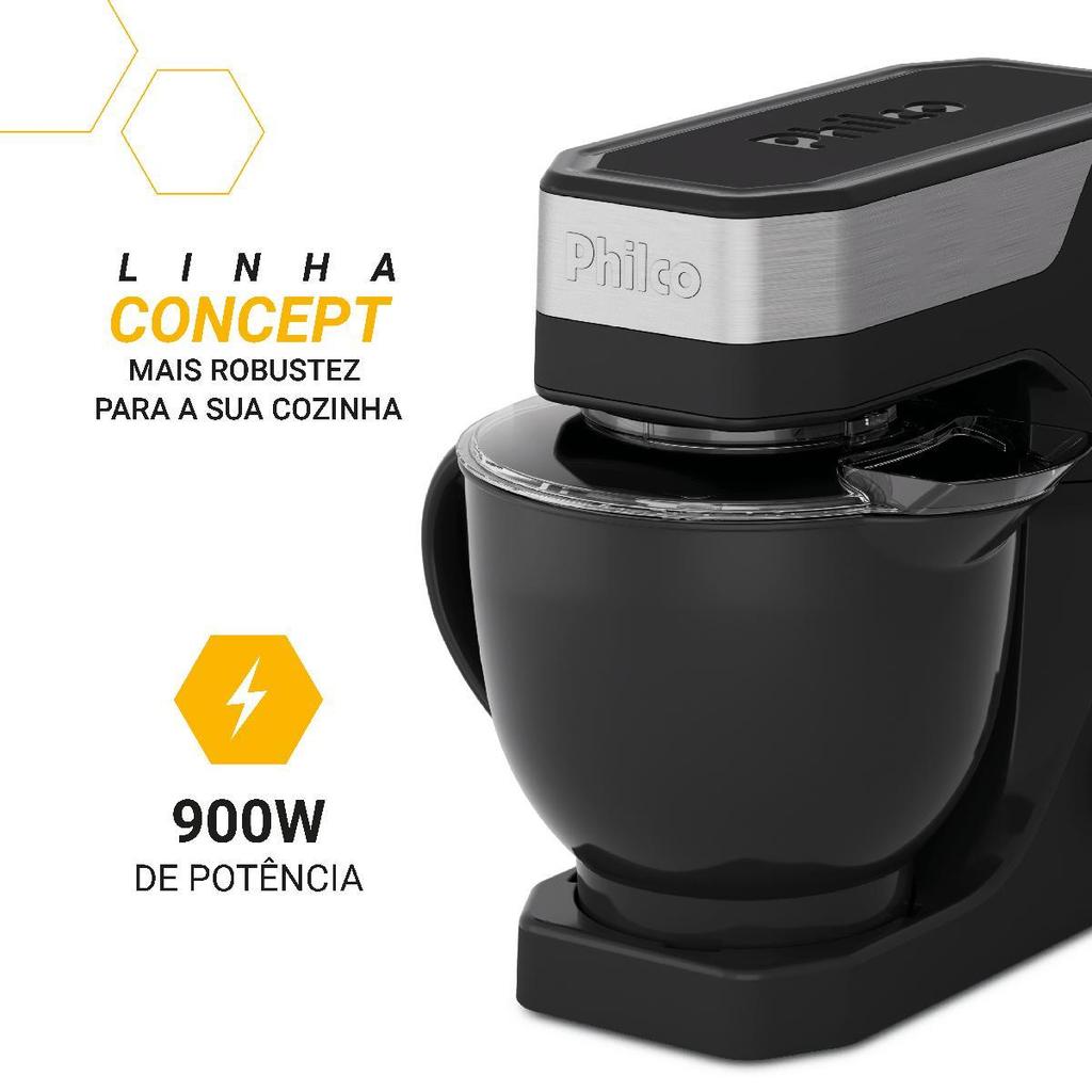 Batedeira Planetária Philco Concept 5L 900W Turbo PBP90A