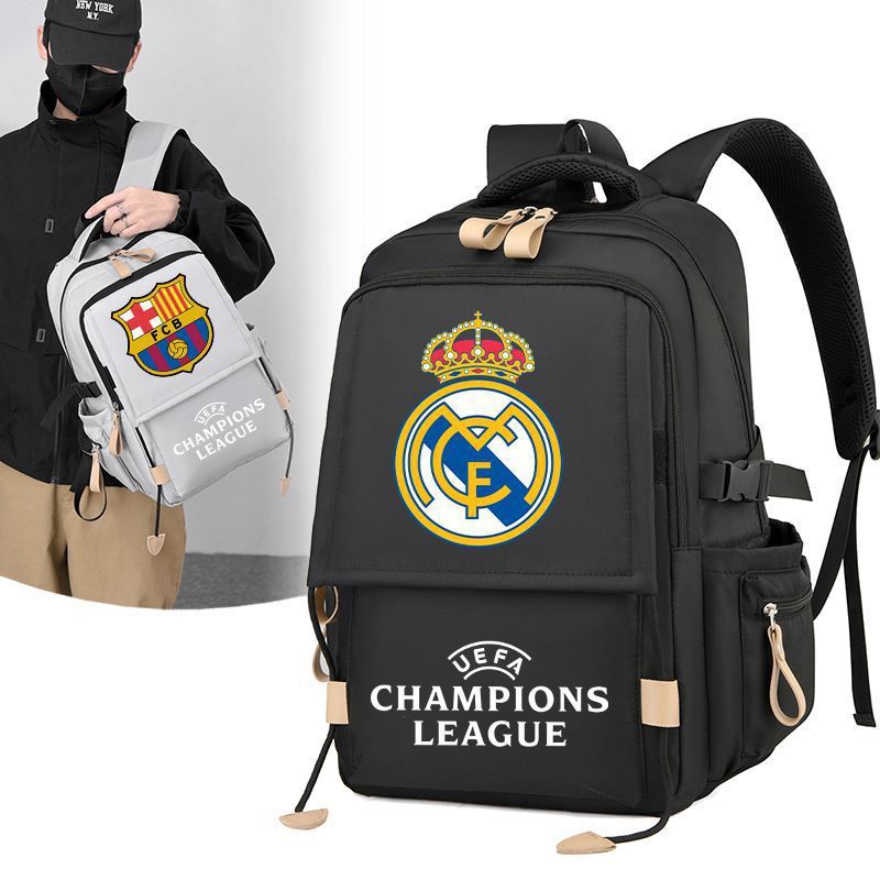 Clube de Futebol da Copa Europeia Paris Saint-Germain/Royal Madrid/Barcelona, Mochila Esportiva Durável para Estudantes