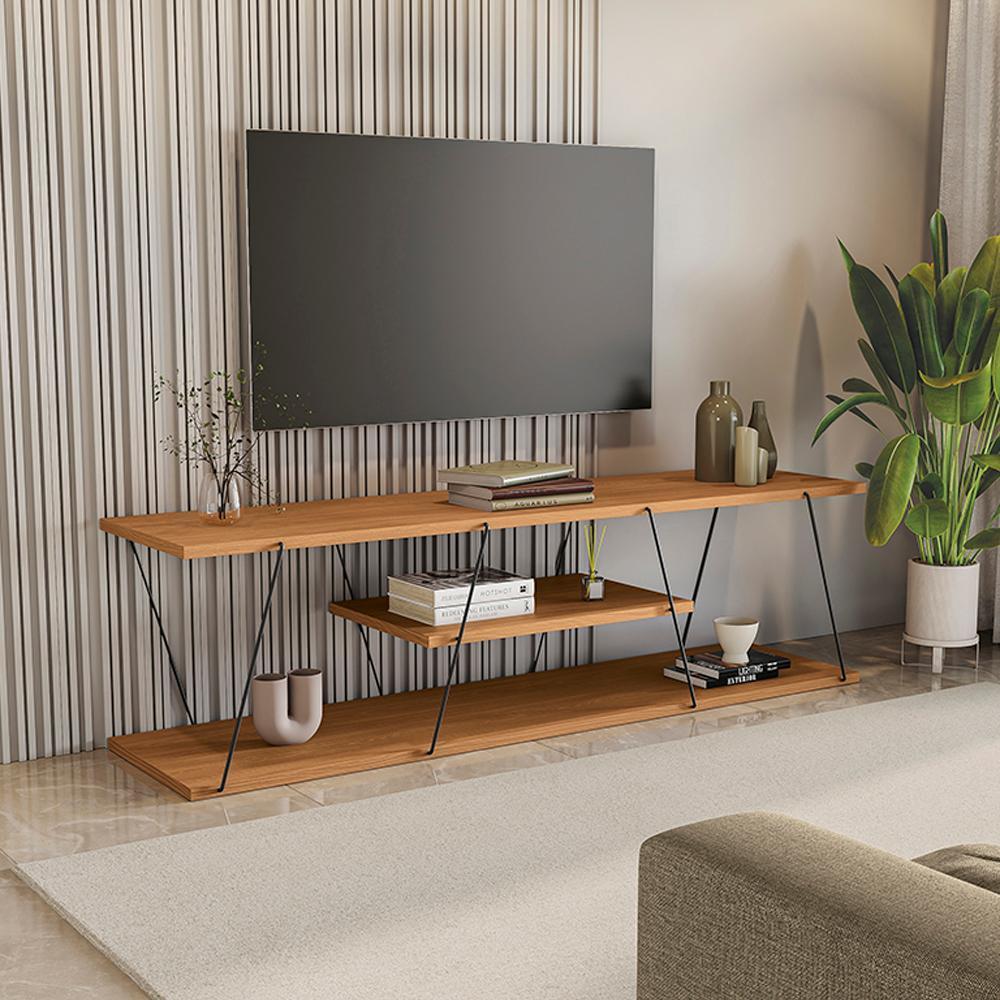 Rack Industrial para TV 75 Polegadas Kappesberg 180cm Canela/Preto Fosco