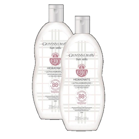 kit 2 Creme Hidratante Desodorante Q10 Giovanna Baby Blanc Vanilla 200ml