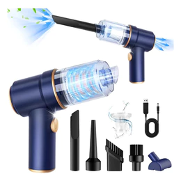 Mini Aspirador De Pó Portatil Recarregavel Automotivo 3 Em 1 Cor Azul-marinho