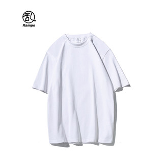Solto 260g pesado puro algodão manga curta camiseta masculina na moda Casual camiseta em torno do pescoço cor sólida