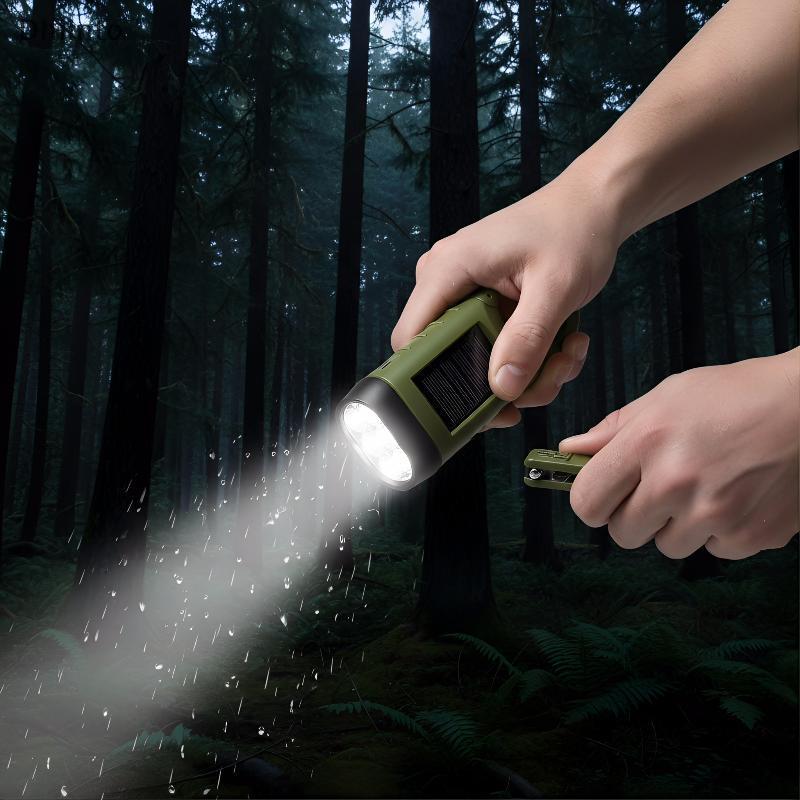 [Dhiint] Lanterna De Emergência Ao Ar Livre Movida A Energia Solar 3 LED Manivela Dínamo Lâmpada Recarregável Para Kit D
