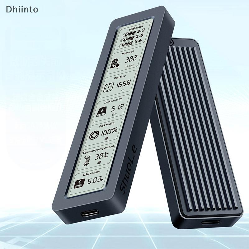 [Dhiint] M2 SSD Case NVMe SATA Protocolo Duplo 10 Gbps Com Tela De Exibição USB3.2 Gen2 Type C Disk Caixa M . 2 Gabinete