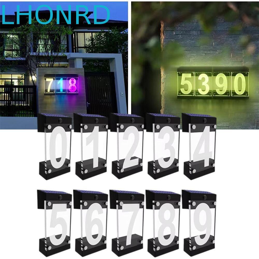 Sinal De Número De Casa Movido A Energia Solar LHONRD , Luz De Endereço Colorida À Prova D'água IP55 Acrílica 3D , Contr