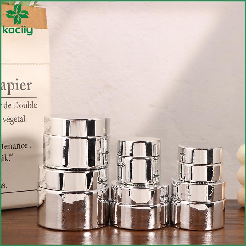 Frasco De Cosméticos Para Creme Facial De 5-50g Vidro Prateado Recipiente Cosmético Vazio Cola Unhas De Maquiagem Viagem
