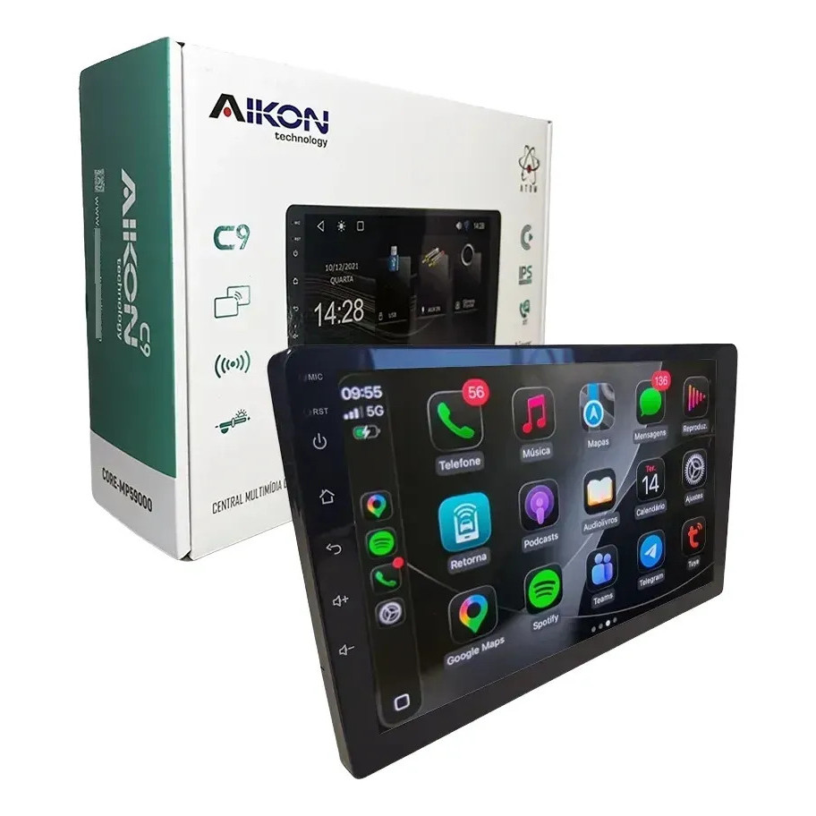 Central Multimidia Aikon Mp5 9 Polegadas Androidauto Waze