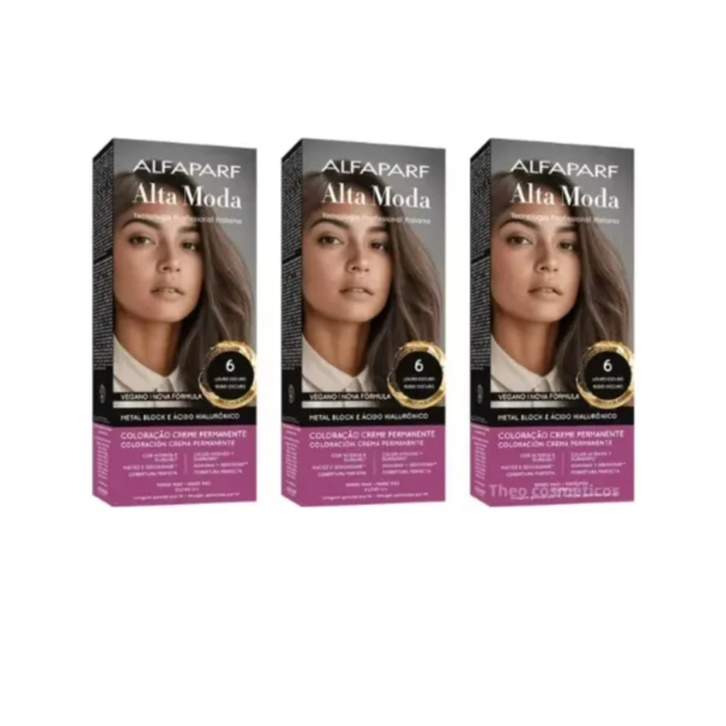 Kit C/3 Tinta Para Cabelo Louro Alfaparf Alta Moda 6