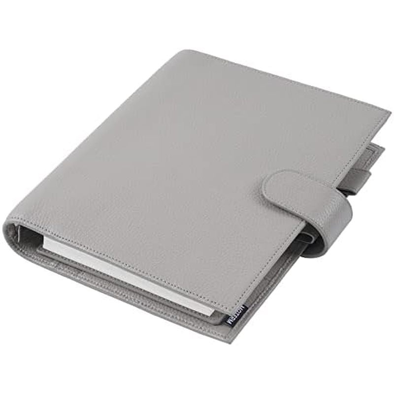 Moterm A5 Luxe Rings Planner Organizador De Pasta De Couro Genuíno Pebbled-Cré 30mmE Nintee