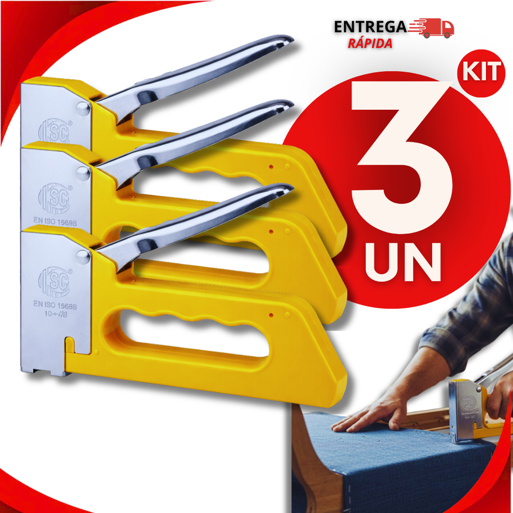 Grampeador Profissional Tapeceiro p/ Estofado Madeira Couro Artesanato Utilidades